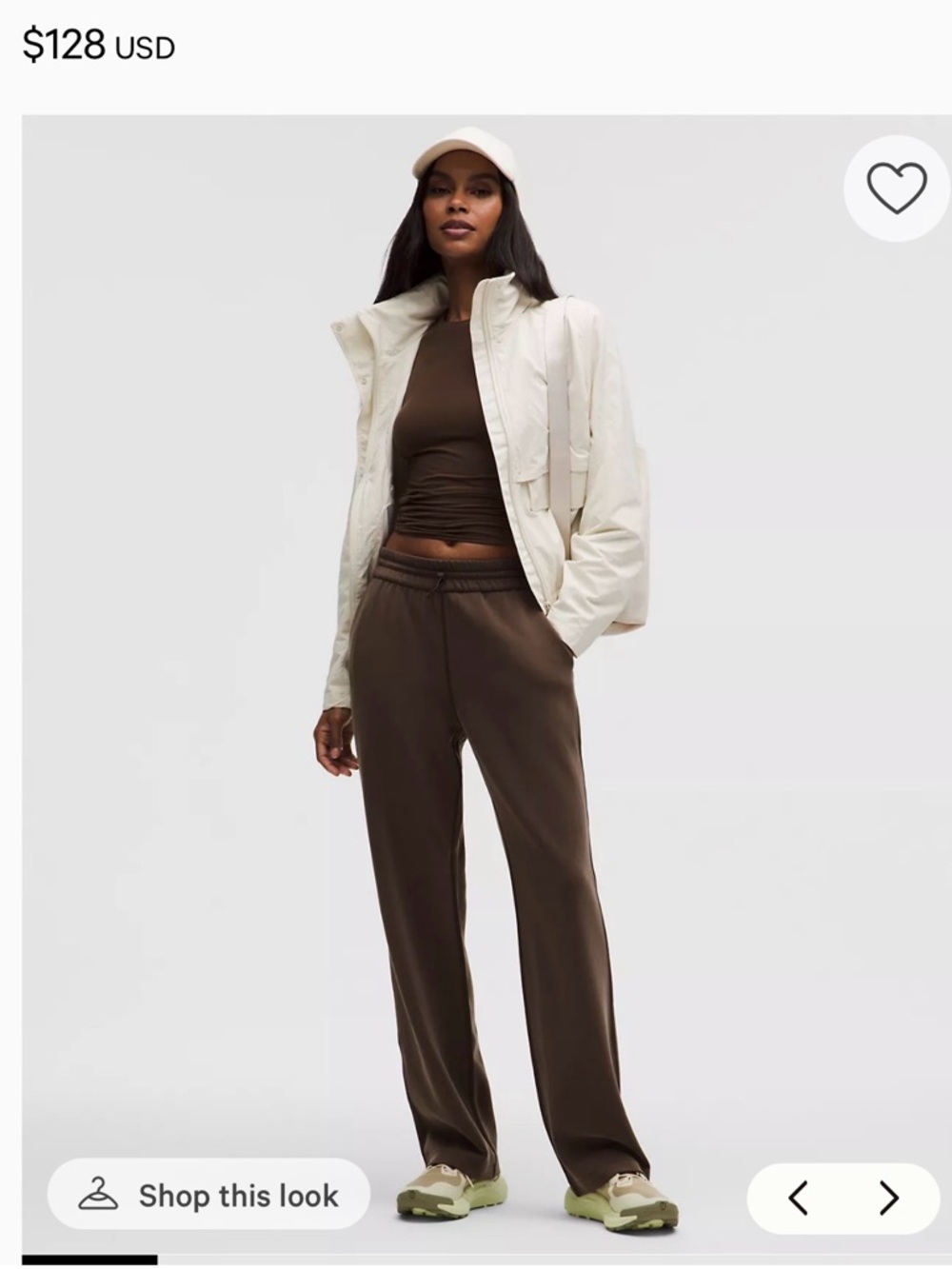 lululemon athletica Brown Wide-Leg Track Pants